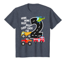 Load image into Gallery viewer, Kids Trucks 2nd Birthday Party Toddler I'm 2 Year Old Bday T-Shirt