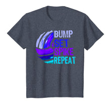 Load image into Gallery viewer, Girls Volleyball Bump Set Spike Repeat Blue Purple Teen Gift T-Shirt