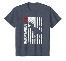 Load image into Gallery viewer, DaddySaurus Rex Flag Tshirt Funny Fathers Day Gift Idea