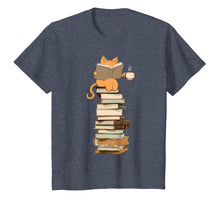 Load image into Gallery viewer, Kittens, Cats, tea and books gift t shirt