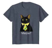 Load image into Gallery viewer, Black Business Cat Kitten with Yellow Tie T-shirt Tee Tshirt