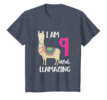 Load image into Gallery viewer, 9th Birthday Llama I'm 9 Years Old and Llamazing T-Shirt