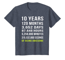 Load image into Gallery viewer, 10th Birthday Gift T Shirt 10 Years Old Being Awesome Tee