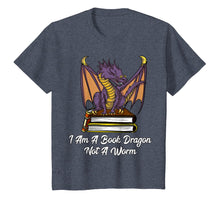 Load image into Gallery viewer, I Am Book Dragon Not Worm Reading Nerd Girls Boys Kids Shirt