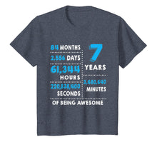 Load image into Gallery viewer, 7th Birthday Gift T Shirt 7 Years Old Being Awesome Tee