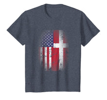 Load image into Gallery viewer, Danish American Mixed Flags T-Shirt USA Denmark Danmark Flag