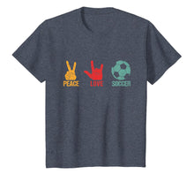 Load image into Gallery viewer, Peace Love Soccer Birthday Soccer Player Gift Soccer Design T-Shirt
