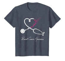 Load image into Gallery viewer, Nurse Breast Cancer Awareness Pink Ribbon Stethoscope Heart T-Shirt