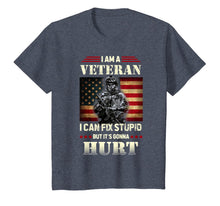 Load image into Gallery viewer, Distressed I Am A Veteran I Can Fix Stupid - Veterans Day T-Shirt