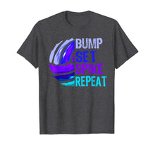 Load image into Gallery viewer, Girls Volleyball Bump Set Spike Repeat Blue Purple Teen Gift T-Shirt
