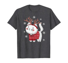 Load image into Gallery viewer, Ugly Christmas Sweater Cat Deer T-Shirt
