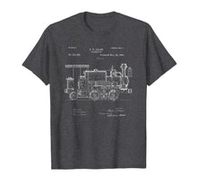 Load image into Gallery viewer, Vintage Patent Print 1886 Locomotive Steam Train T-Shirt