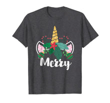 Load image into Gallery viewer, Unicorn Christmas Holly Merry Cute Gift for Girls Women T-Shirt