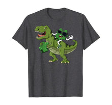 Load image into Gallery viewer, Shamrock Riding T Rex St Patrick's Day Boys Girls Kids T-Shirt-50753