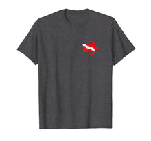 Load image into Gallery viewer, Sea Turtle Tshirt Dive Flag Scuba Diving Lovers Diver Shirt