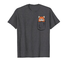 Load image into Gallery viewer, Cute Red Panda In Pocket T-Shirt, Red Panda Tee Gift For Kid