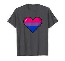 Load image into Gallery viewer, Bisexual Pride 8-Bit Pixel Heart T-Shirt