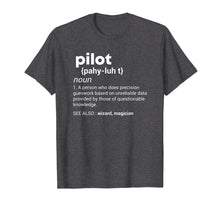 Load image into Gallery viewer, Funny Pilot Definition Tshirt Airplane Jet Aviation T Shirt