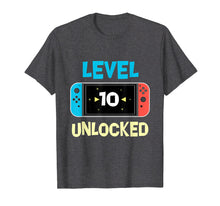 Load image into Gallery viewer, Level 10 unlocked Switch Gamer 10th Birthday Gift T-shirt