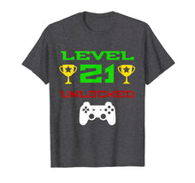Load image into Gallery viewer, Level 21 Unlocked T-shirt 21st Birthday Gaming Shirt Mens