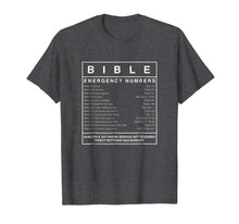 Load image into Gallery viewer, Bible emergency Numbers T-shirt Christian T-shirt