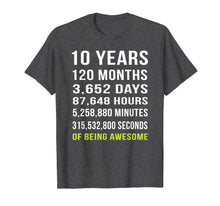Load image into Gallery viewer, 10th Birthday Gift T Shirt 10 Years Old Being Awesome Tee