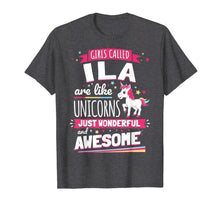 Load image into Gallery viewer, Ila Forename Prename First Given Name Unicorn T-Shirt