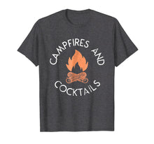 Load image into Gallery viewer, Campfires and Cocktails Tshirt Drinking Camping Trips