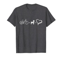 Load image into Gallery viewer, Bike Plus Dog Equals Love For Biking and Dog Lovers Tee