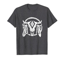 Load image into Gallery viewer, Aztec Pattern Cow Skull T Shirt Cowboy Indian Mexican Gift