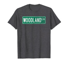 Load image into Gallery viewer, Retro Style Woodland CA Street Sign T-Shirt