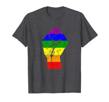 Load image into Gallery viewer, Resist Fist Rainbow Flag Gay Pride T-Shirt