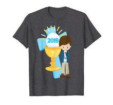 Load image into Gallery viewer, 2019 First Communion Shirt Gift Brunette Boy Chalice Rosary