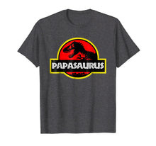 Load image into Gallery viewer, Mens Papasaurus Rex Shirt, Funny Cute Dinosaur Father's Day