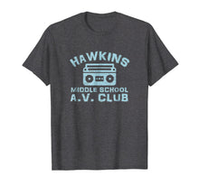 Load image into Gallery viewer, Hawkins Middle School AV Club T-Shirt Boom Box Vintage 80s