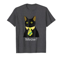 Load image into Gallery viewer, Black Business Cat Kitten with Yellow Tie T-shirt Tee Tshirt