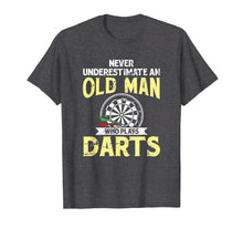 Load image into Gallery viewer, Mens Old Man & Darts Tshirt Father's Day Dart Player Gift Idea