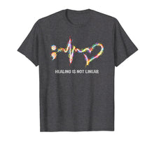 Load image into Gallery viewer, Healing is not linear Heartbeat Mental Healt Awareness Tee