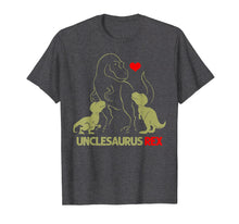 Load image into Gallery viewer, Unclesaurus Tshirt T rex Uncle I happy have two kid shirt gi