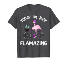 Load image into Gallery viewer, Today I Am Flamazing T-Shirt Amazing Flamingo Bicycle Lover