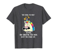 Load image into Gallery viewer, Angry Cussing Cursing Unicorn Funny Tshirt