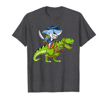 Load image into Gallery viewer, Shark Pirate Riding T-Rex Dinosaur Funny Boys Kids T-Shirt
