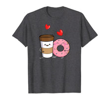 Load image into Gallery viewer, Coffee And Donuts Shirt Cute Kawaii T-Shirt Dark
