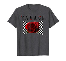 Load image into Gallery viewer, Savage Rose Checkerboard Tee Shirt