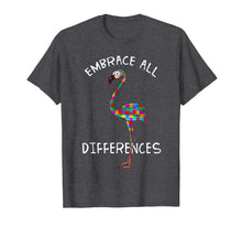 Load image into Gallery viewer, Embrace Differences Puzzle Flamingo Autism Awareness Tshirt