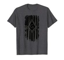 Load image into Gallery viewer, Masonic Shirt Distressed Flag Square & Compass Freemason