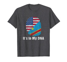 Load image into Gallery viewer, DR of Congo Flag T shirt & USA Flag DNA Fingerprint T Shirt