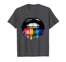 Load image into Gallery viewer, Glossy Rainbow Lips LGBT Pride Funny Gift Tshirt