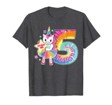 Load image into Gallery viewer, 5th Birthday Unicorn Shirt Gift for Girls Age 5 Tie Dye Tee