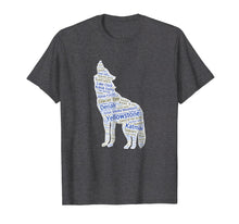 Load image into Gallery viewer, National Park Wolf Shirt Lists all 59 National Parks